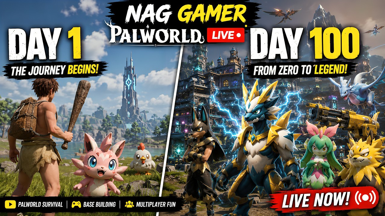 PALWORLD LIVE | Exploring New Areas | Palworld Gameplay | Nag Gamer
