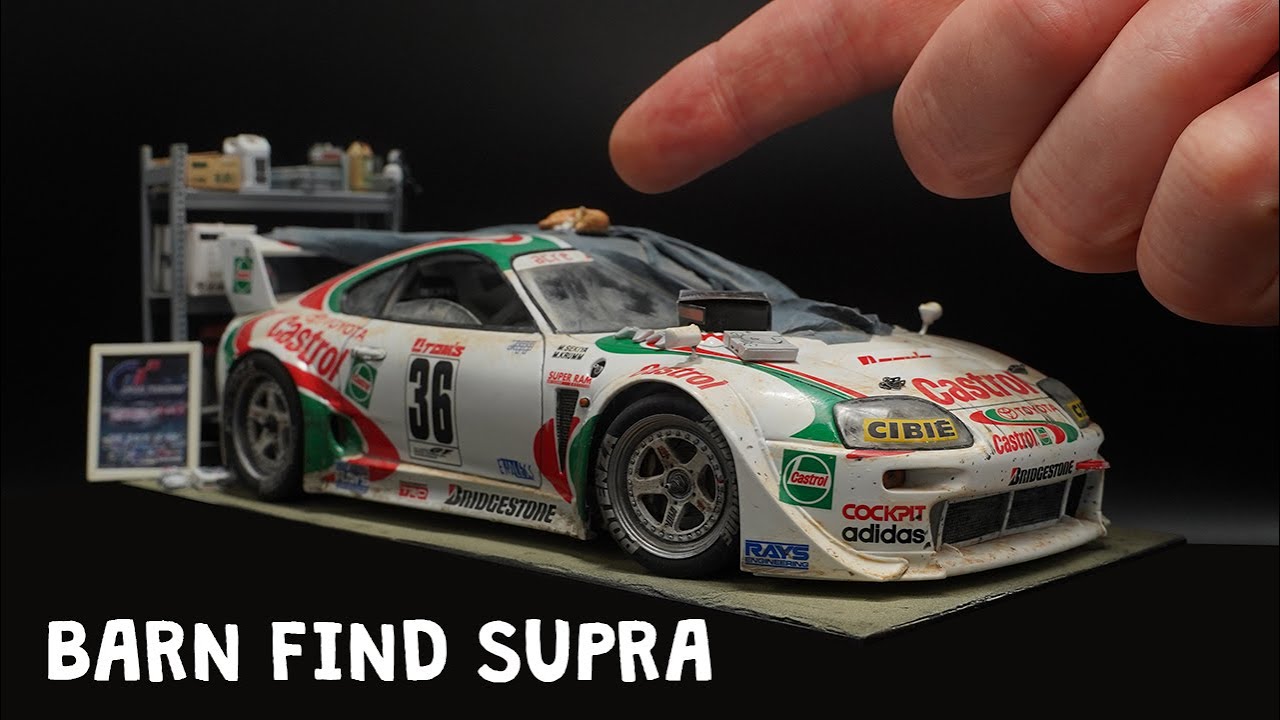 FULL BUILD Tamiya Toyota SUPRA JGTC Barn Find Garage Diorama 1/24