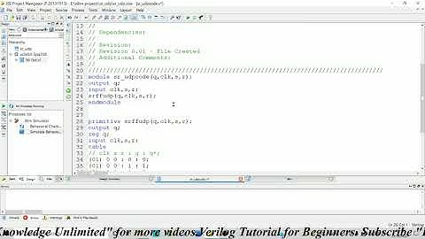 Tutorial 32: Verilog code of SRFF (UDP)  || #udp || #VLSI || #Verilog @knowledgeunlimited