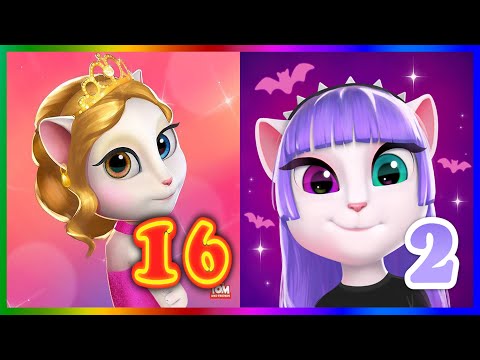 My Talking Angela 16 vs My Talking Angela 2 | Android Gameplay New Update #24 (Two Screens)