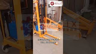 heavy duty Semi Electric stacker manufacturing and supplier Helix Engineers call: 9913116804 #viral