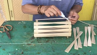 Proses dan Cara Membuat Lampu Hias Minimalis bahan dari Bambu ~ Kerajinan Lampu Hias Bambu