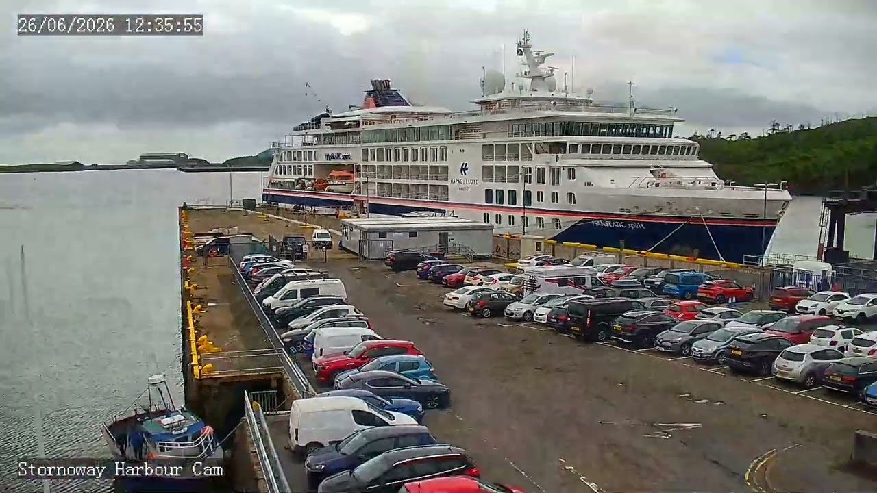 26/06/26 - Stornoway Harbour (Ferry & Cruise Port) - Hebridean Live Cam (Hanseatic Spirit)