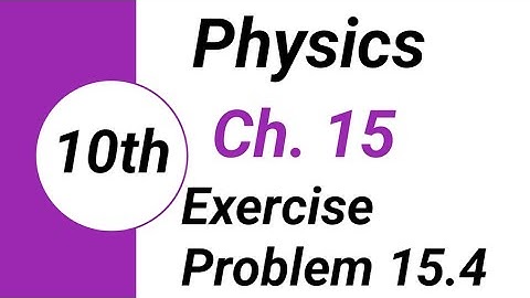 Class 10th Physics Chapter 15 Numerical No.15.4| 10th Class Physics Chapter 6| Important Numericals