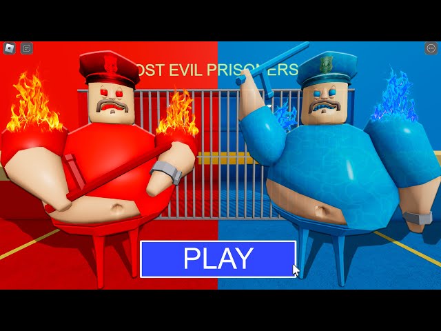 NEW UPDATE! FIRE BARRY VS WATER BARRY in BARRY'S PRISON RUN! New Scary Obby (#Roblox) class=