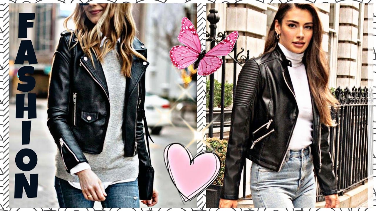 OUTFITS CON CHAQUETA DE CUERO ♡ ESTILOS BÁSICOS PARA USAR TU CHAMARRA DE CUERO 🤩 MODA 2022