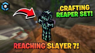 Crafting the Reaper set. Reaching slayer level 7. Craftersmc skyblock #craftersmc #minecraft 