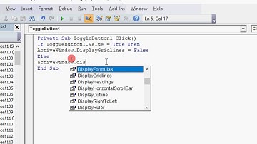 Excel Vba programming  - Toggled button control