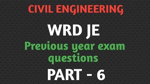 WRD JE exam Previous year exam questions|Civil engineering objectives Part- 6