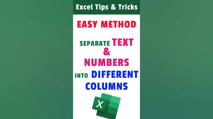 Excel Easy Method! Separate Text and Numbers into Different column #excelformulas #exceltricks