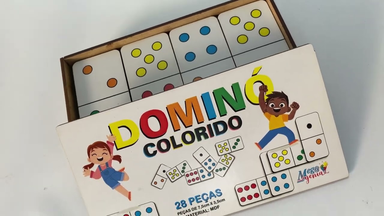 Dominó Jogo Educativo Pedagógico Mdf Tradicional 28pcs Mega Impress