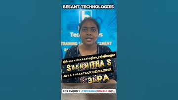 Journey of Fullstack Developer(3 LPA)|Join & Get Placements|Besant Technologies #shorts #trending