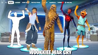 Chewbacca's WOOKIEE WAR CRY Built-In Emote, but on Other Skins #starwars