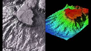 Cliff Topographic Map 3D Side by Side Comparison