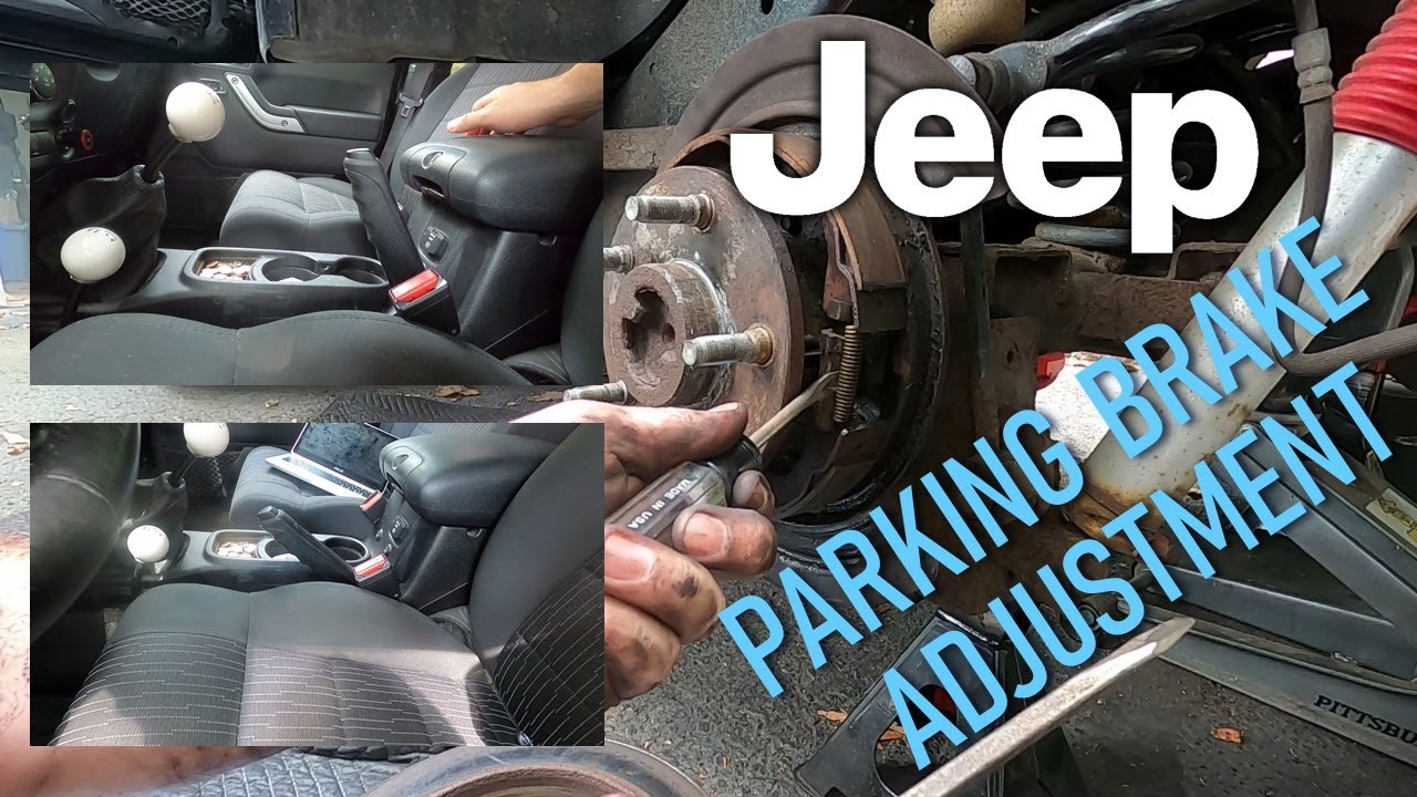 Parking brake adjustment on a 2012 Jeep Wrangler - YouTube