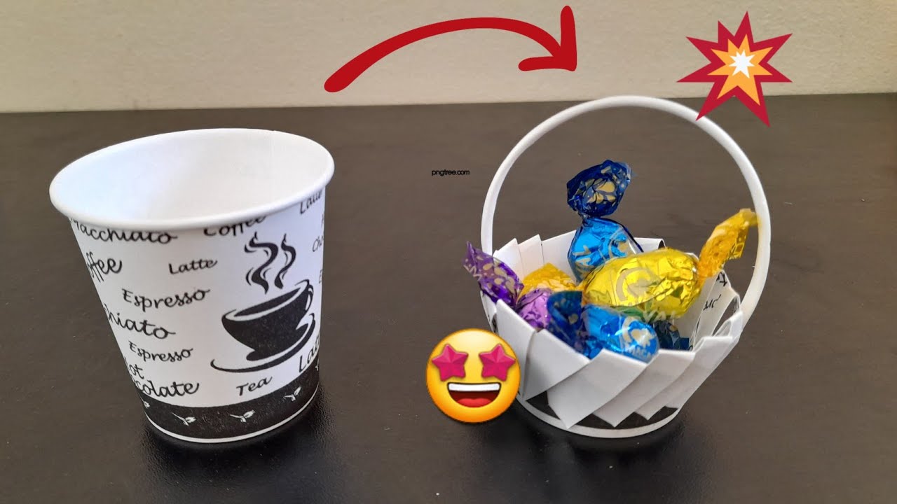 amazing DIY BASKET FROM PAPER CUP | VERY EASY  | Paper Craft Ideas