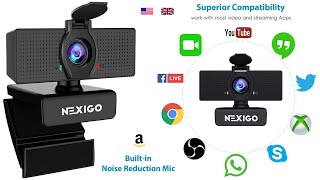 1080P Web Camera, HD Webcam with Microphone, Software Control & Privacy Cover, NexiGo N60 USB Camera screenshot 4