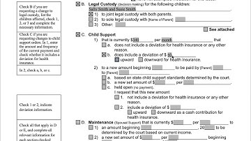 Completing the Child Support Section of the Modification Motion