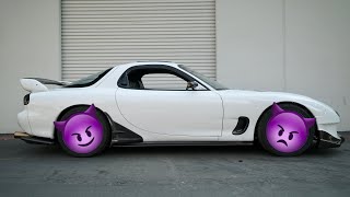 NEW WHEELS FOR MY MAZDA RX7!!!