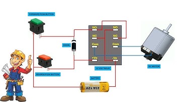 DC Motor Reverse Forward Control With Relay