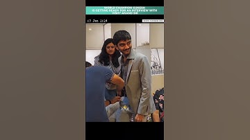 World Champion Gukesh is getting ready for an interview with Vishy Anand 😍❤️#chess #gukesh #shorts