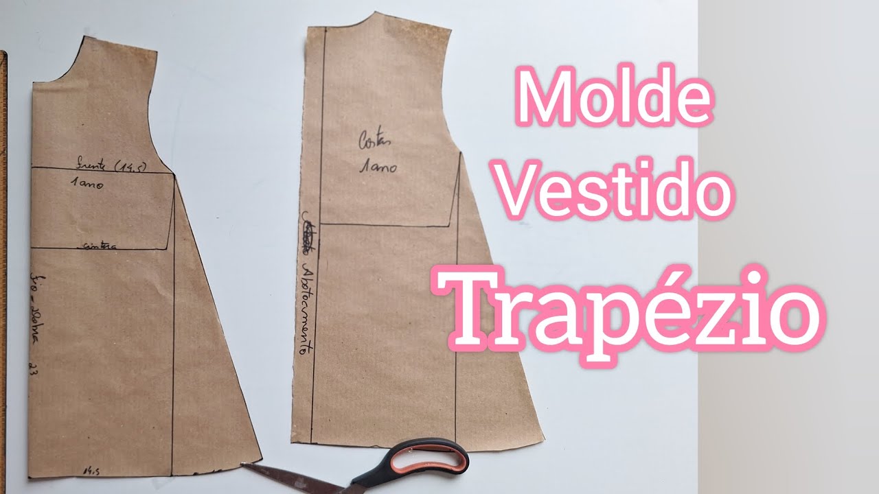 Como fazer  MOLDE de Vestido Evasê/ TRAPÉZIO