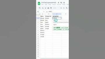 How to Create a Unique&Sorted Function in google sheet