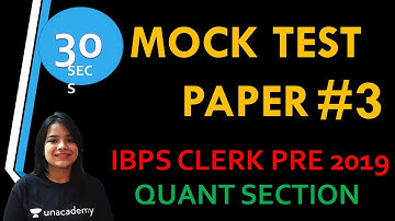 IBPS CLERK 2019 MOCK TEST - 2 PAPER || QUANT || BANK EXAMS