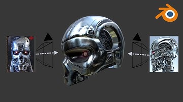 Projection Mapping 2 Images onto your Model in Blender | Blender Terminator Skull p5