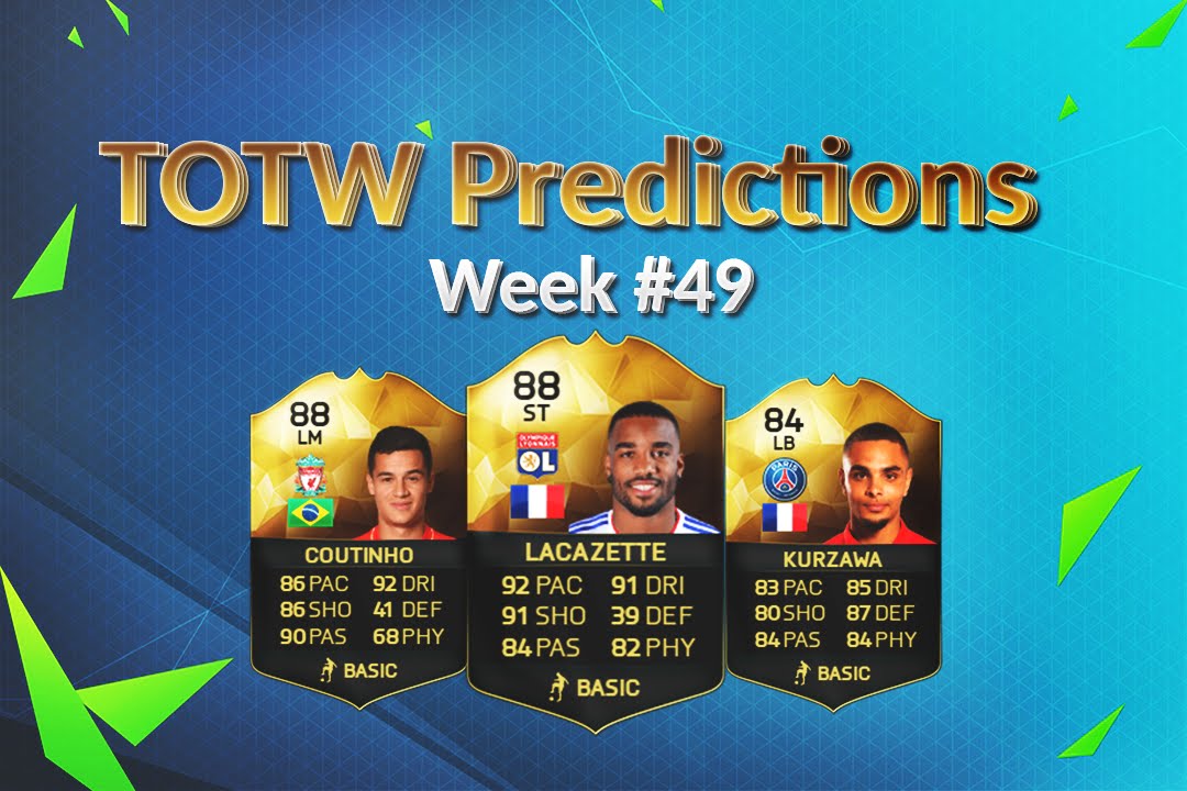 FIFA 16 TOTW 49 Prediction ft. FIF Lacazette, TIF Coutinho, TIF Kurzawa