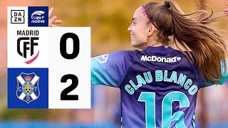 Madrid CFF vs Costa Adeje Tenerife (0-2) | Resumen y goles | Highlights Liga F