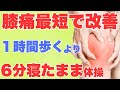 膝の痛みを最速で改善するなら１時間以上無理して歩くより、寝たまま６分でできる体操をやってみてください！