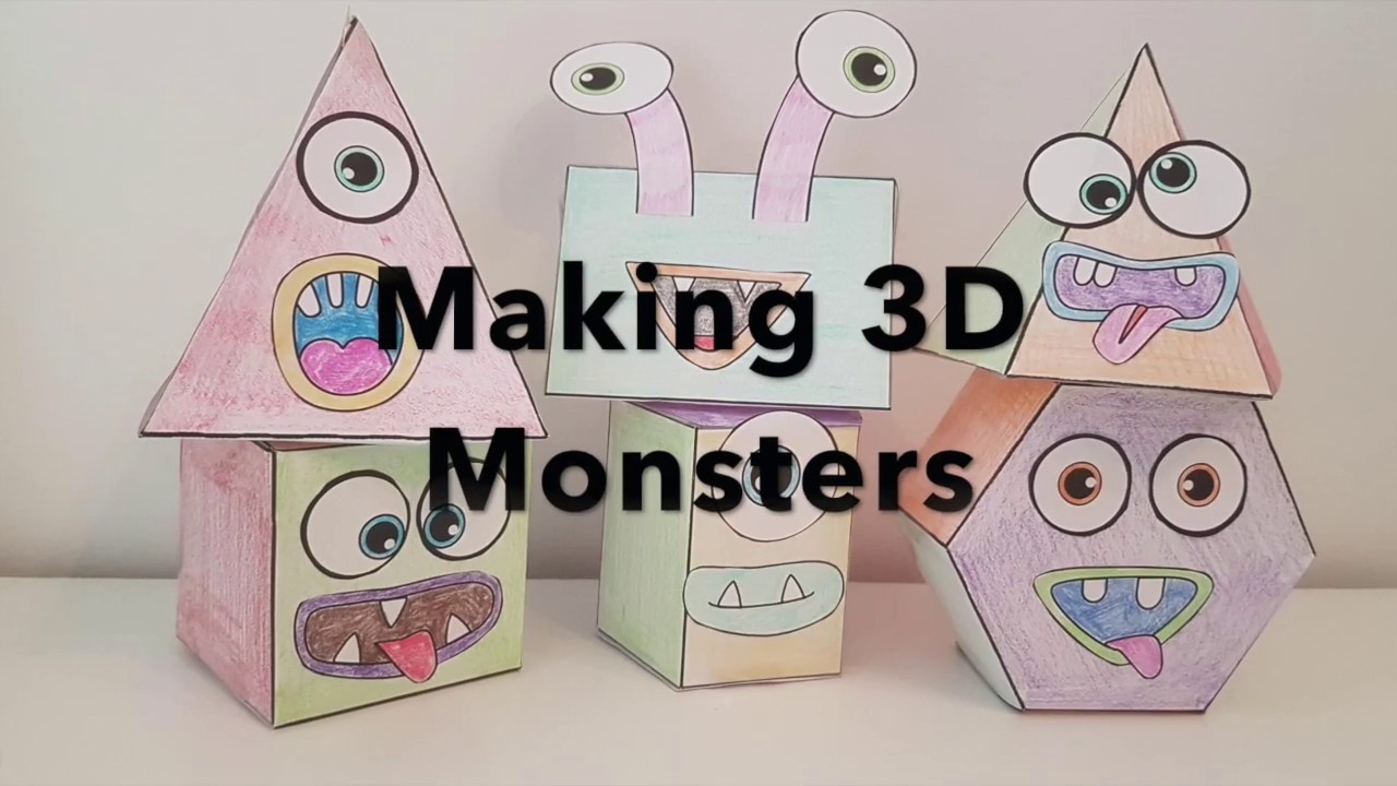 How to Make 3D Shapes from Nets (3D Monsters Craftivity &amp; Game ...