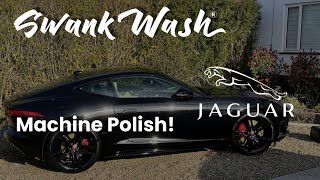 Machine Polishing, black Jaguar F-Type then applying ceramic wax.