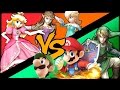 PEACH and ZELDA and ROSALINA VS MARIO LUIGI and LINK - [Super Smash Bros. 4 3DS & Wii U]