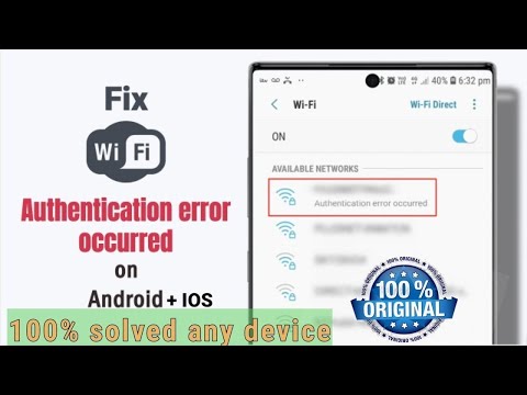 WiFi authentication problem | Sign in to wifi network problem android |