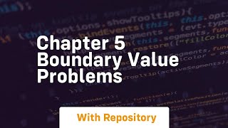 chapter 5 boundary value problems