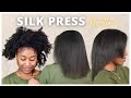 How To Silk Press Natural Hair At Home &amp; Trim Split Ends | NO HEAT DAMAGE!