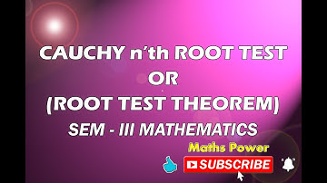 DegreellyearlllsemMaths||Cauchy nth root test or nth root test||Telugu||