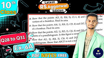 Exercise 6A Q28 to Q31 | Rs Aggarwal Class 10 | Coordinate Geometry | CBSE 2023 - 24 | MD Sir