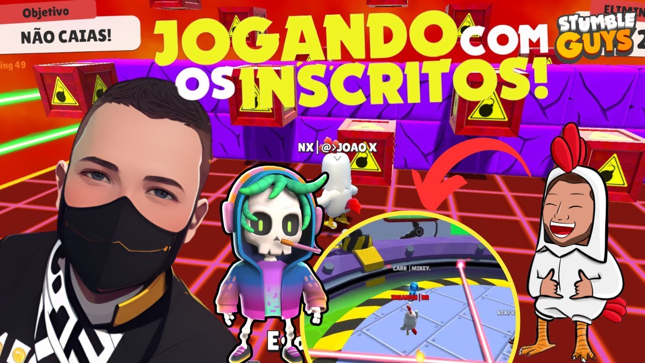 STUMBLE GUYS LIVE AO VIVO AGORA PORTUGUÊS BRASIL - JOGANDO COM INSCRITOS!  💥 