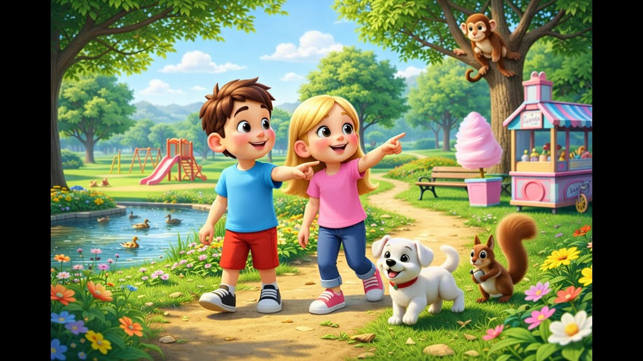 Kids Explore the Park 🌳 | Fun Outdoor Adventure for Preschool Kids
