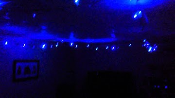 FastLED demo, LEDs hung