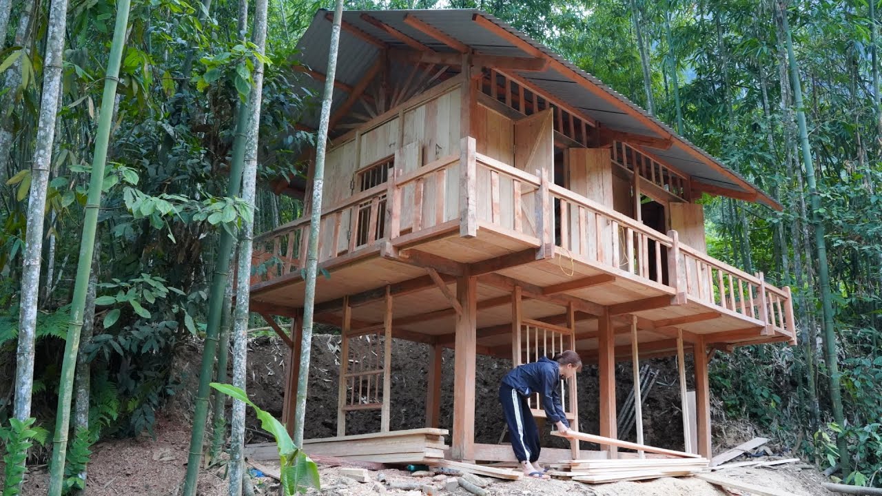 40 days to build a 2-storey wooden house: cover the wall - 200 days of ...