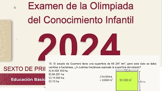 OCI 2024|  16. El estado de Guerrero tiene una superficie de 64 281 km', pero este dato se debe