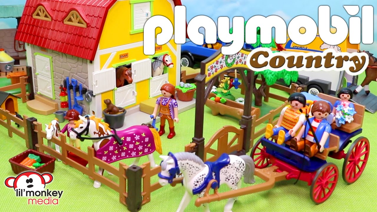 Yee Haw! Playmobil Pony Farm, Horses and Foal, Horse Carriage and More! - YouTube