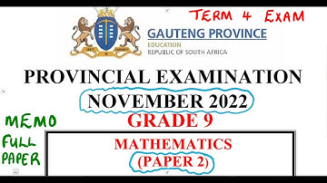 Mathematics Grade 9 November 2022 Paper 2 Memo Term 4 Exam @mathszoneafricanmotives