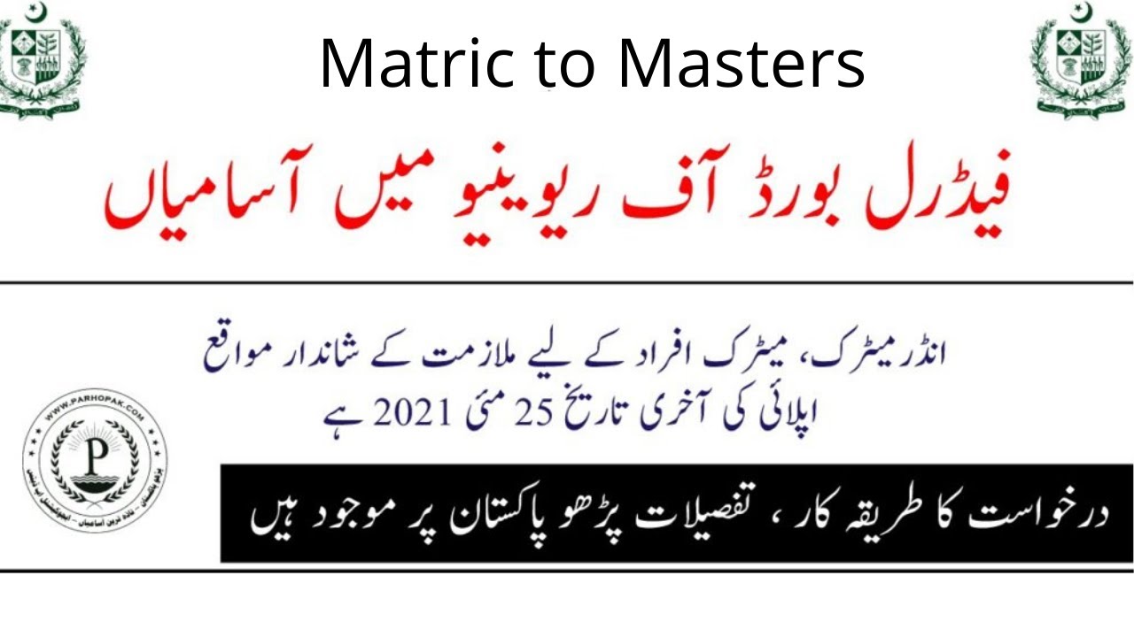 Jobs In FBR 2021 | Jobs Info