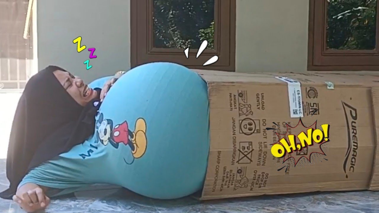Kageett..!! Mama masuk kedalam kardus misterius perutnya membesar hamil jumbo kontraksi