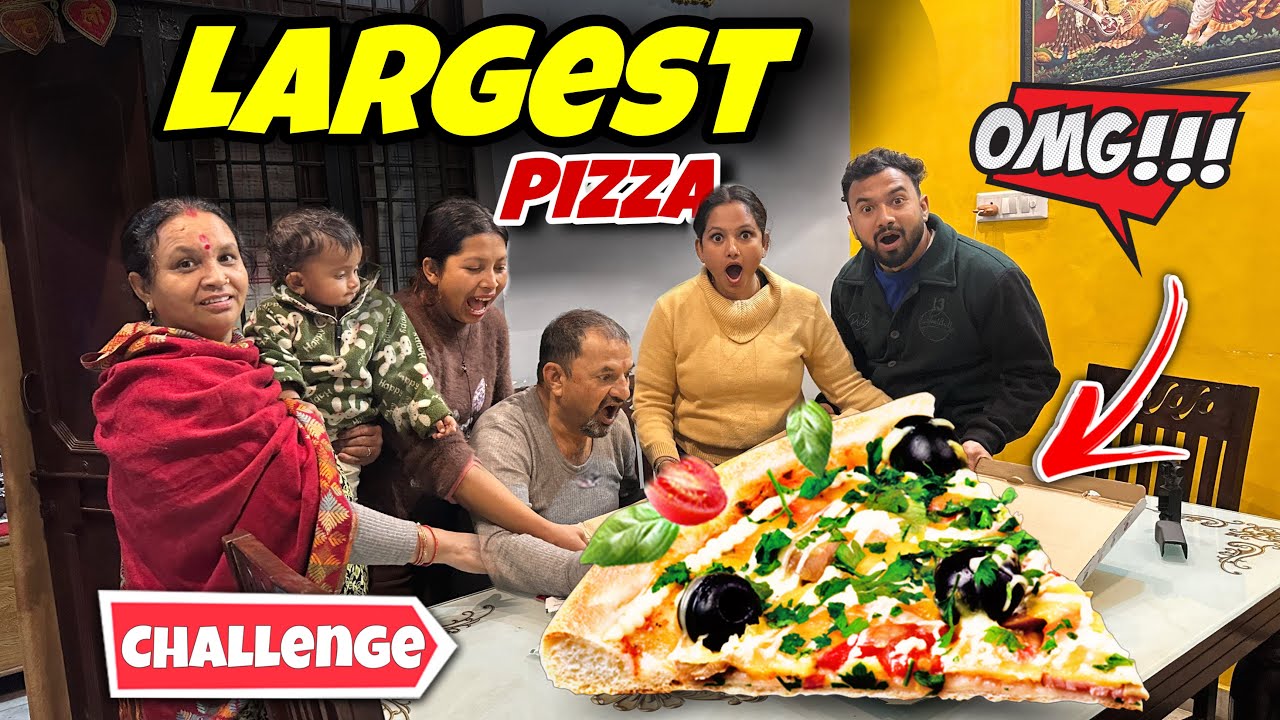 Largest pizza eating challenge 😱 || priya jeet vlogs #couplevlogs #familyvlog